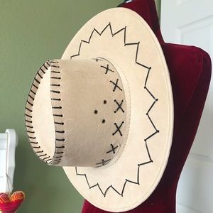Stitched Wide Brim Cowboy Hat Festival Rancher Boho